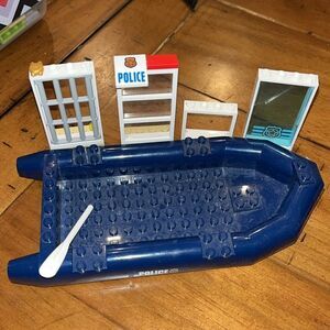 7” Long Blue Lego Police Raft Paddle & Jail Window & Door Replacement Parts